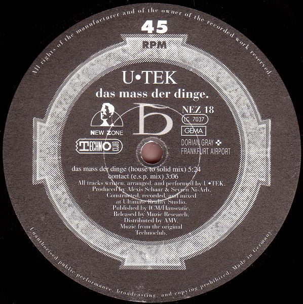 U-Tek : Das Mass Der Dinge (12")