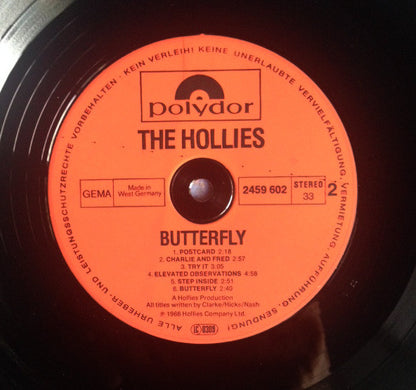 The Hollies : Butterfly (LP, Album, RE)