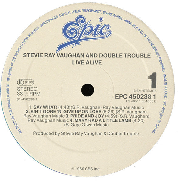 Stevie Ray Vaughan And Double Trouble* : Live Alive (2xLP, Album, Gat)