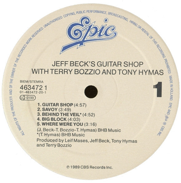 Jeff Beck With Terry Bozzio And Tony Hymas : Jeff Beck's Guitar Shop (LP, Album)