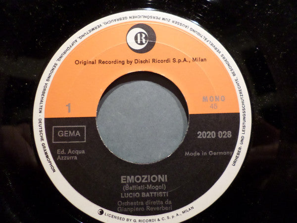 Lucio Battisti : Emozioni  (7", Mono)