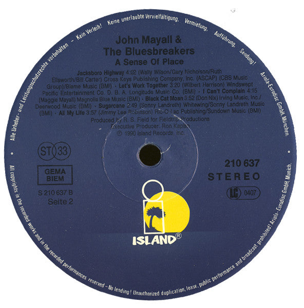 John Mayall Featuring The Bluesbreakers* : A Sense Of Place (LP, Album)