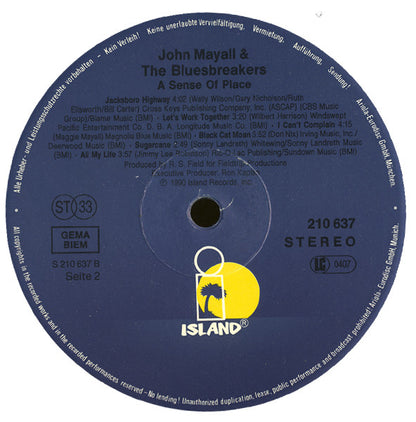 John Mayall Featuring The Bluesbreakers* : A Sense Of Place (LP, Album)