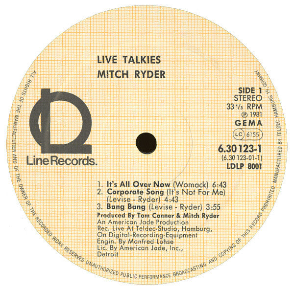 Mitch Ryder : Live Talkies (2xLP, Album + 12", Maxi + Ltd)
