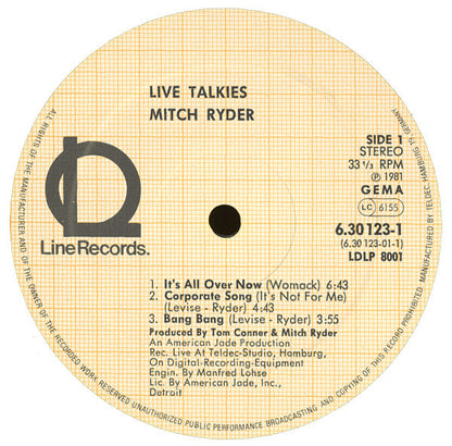 Mitch Ryder : Live Talkies (2xLP, Album + 12", Maxi + Ltd)