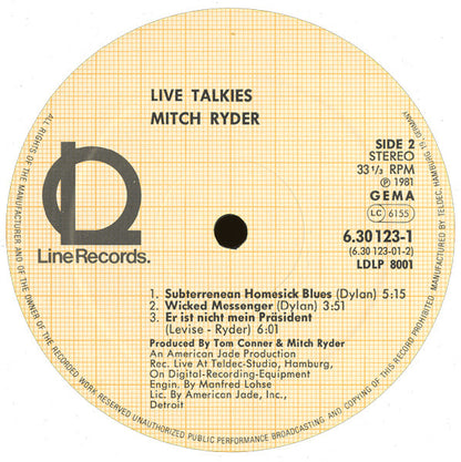 Mitch Ryder : Live Talkies (2xLP, Album + 12", Maxi + Ltd)
