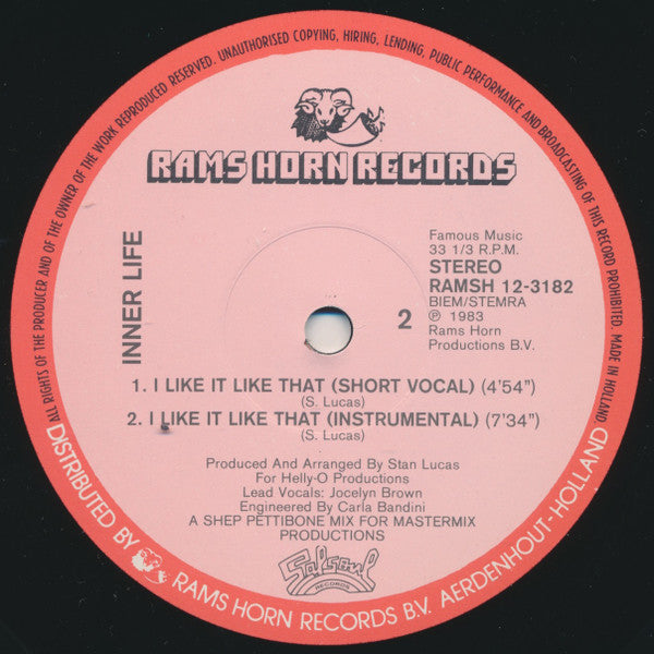 Inner Life : I Like It Like That (12", EP)