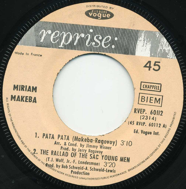 Miriam Makeba : Pata Pata (7", EP)