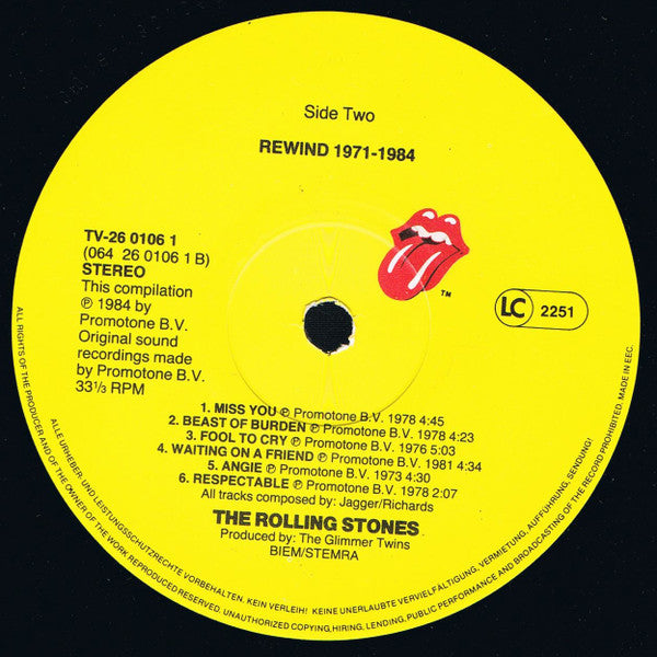 The Rolling Stones : Rewind (1971-1984) (LP, Comp)