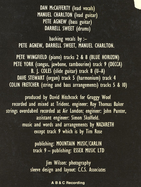 Nazareth (2) : Nazareth (LP, Album)
