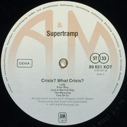 Supertramp : Crisis? What Crisis? (LP, Album)