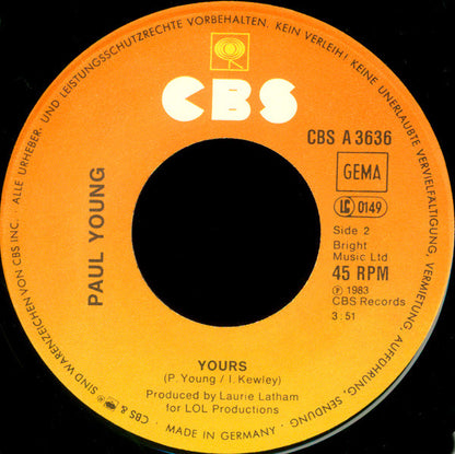 Paul Young : Come Back And Stay (Single Remix Version) (7", Single)