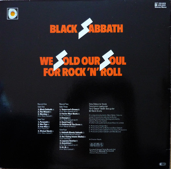 Black Sabbath : We Sold Our Soul For Rock 'N' Roll (2xLP, Comp, RE, Gat)