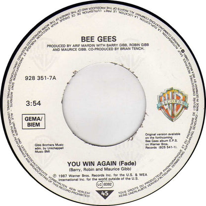 Bee Gees : You Win Again (7", Single)