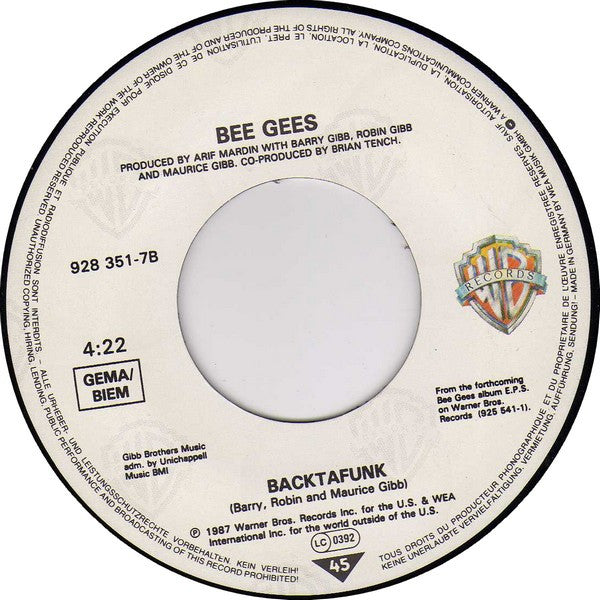 Bee Gees : You Win Again (7", Single)