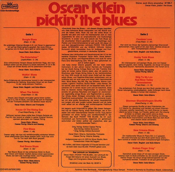 Oscar Klein : Pickin' The Blues (LP, Album, Club)