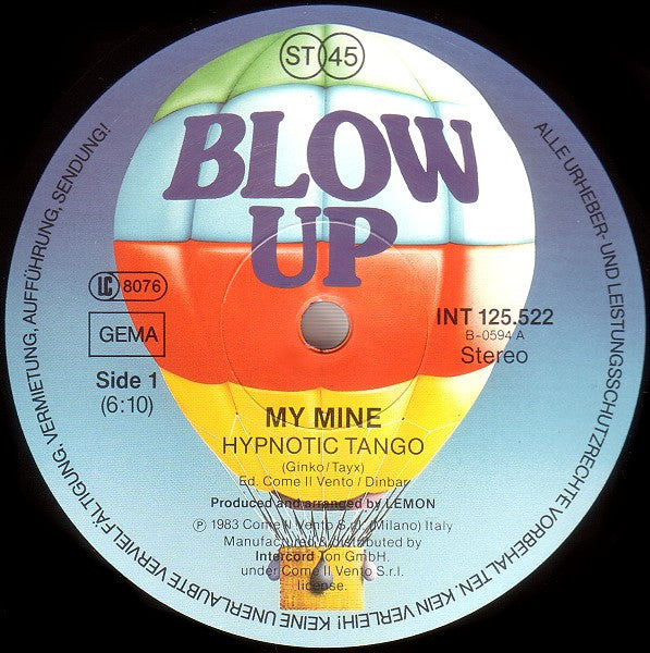 My Mine : Hypnotic Tango (12", Maxi)