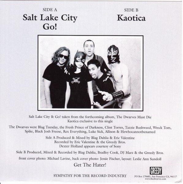 Dwarves : Salt Lake City (7", Single)