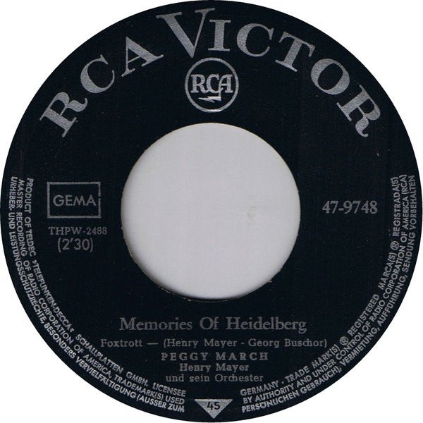 Peggy March : Male Nicht Den Teufel An Die Wand / Memories Of Heidelberg (7", Single)