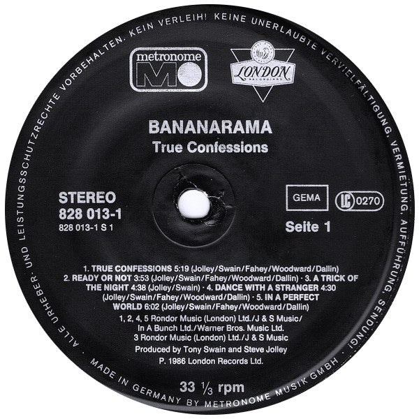 Bananarama : True Confessions (LP, Album)