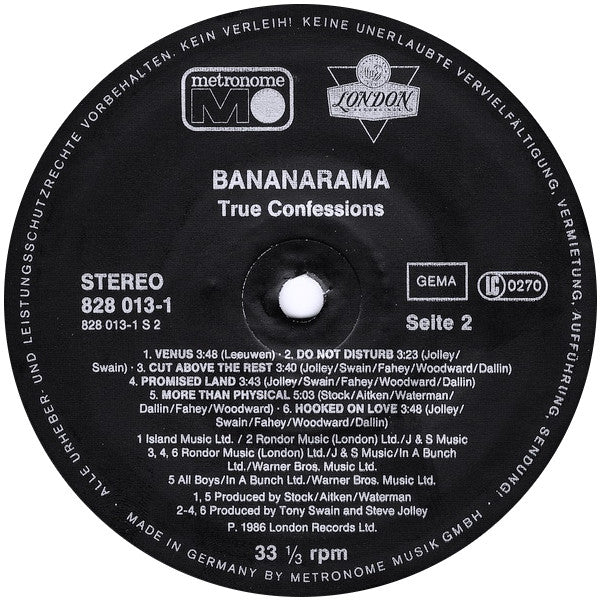 Bananarama : True Confessions (LP, Album)