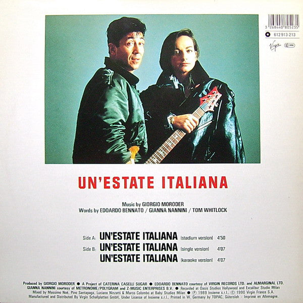 Edoardo Bennato - Gianna Nannini : Un'Estate Italiana (12", Single)
