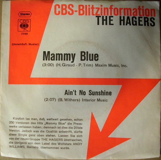 The Hagers : Mammy Blue (7", Single, Promo)