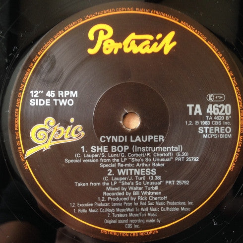 Cyndi Lauper : She Bop (12")