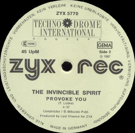 The Invincible Spirit : Make A Device / Provoke You (12")