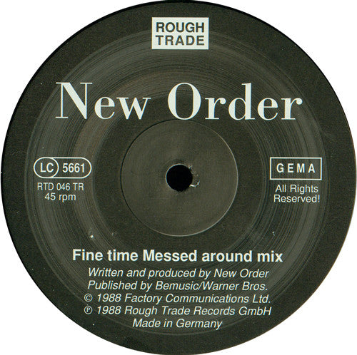 Neworder* : Fine Time (Remix) (12")