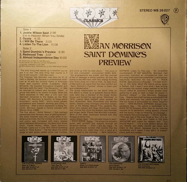 Van Morrison : Saint Dominic's Preview (LP, Album, RE)