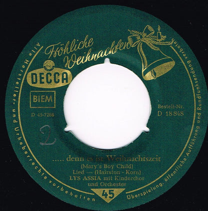 Lys Assia : ...Denn Es Ist Weihnachtszeit / Weihnacht Muß Leise Sein (7", Single)