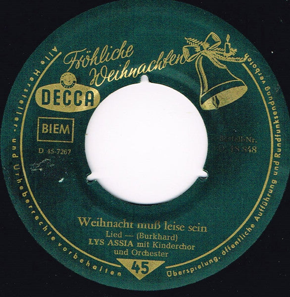 Lys Assia : ...Denn Es Ist Weihnachtszeit / Weihnacht Muß Leise Sein (7", Single)