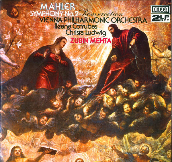 Mahler* - Zubin Mehta / Vienna Philharmonic Orchestra*, Ileana Cotrubas, Christa Ludwig : Symphony No. 2  In C Minor "Resurrection"  (2xLP, Album, RE, RM, 180)