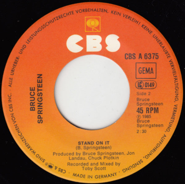 Bruce Springsteen : Glory Days (7", Single)