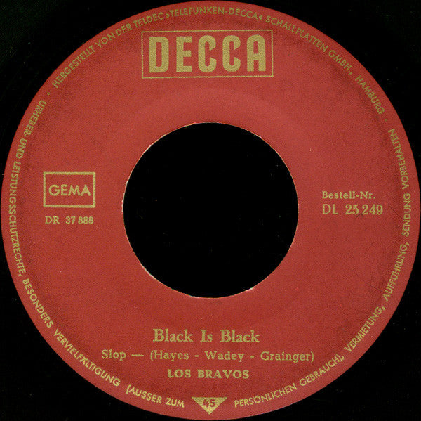 Los Bravos : Black Is Black (7", Single)