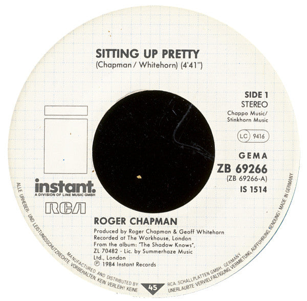 Roger Chapman : Sitting Up Pretty (7")
