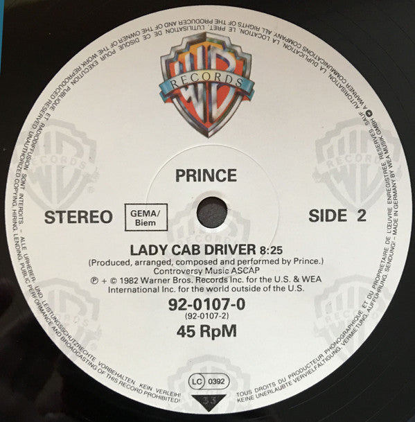 Prince : Little Red Corvette (Dance Mix) (12", Maxi, Ltd)