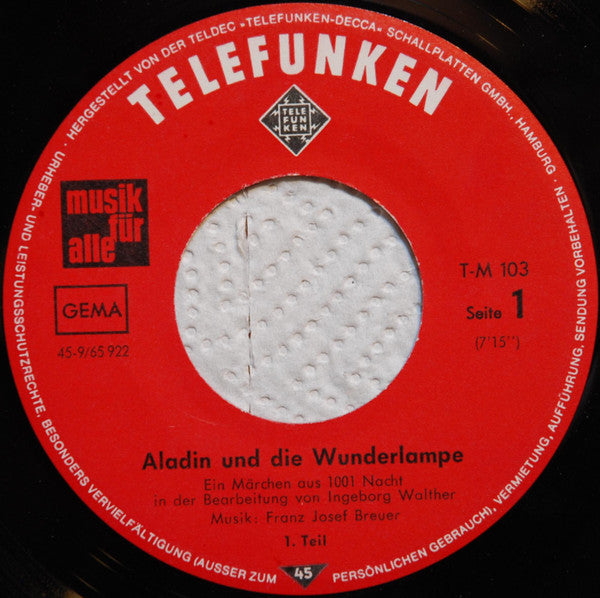 Various : Aladin Und Die Wunderlampe (7")