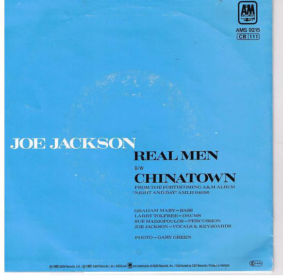 Joe Jackson : Real Men B/W Chinatown (7", Single)