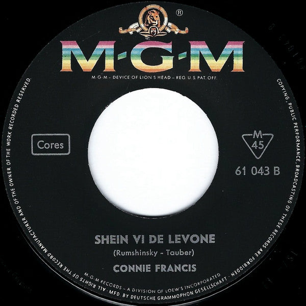 Connie Francis : Havah Negilah (7", Single, Mono)