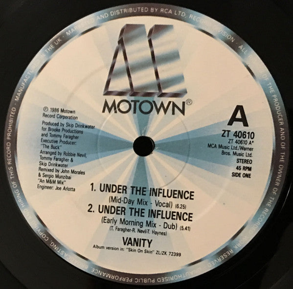 Vanity : Under The Influence (12", Maxi)