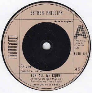 Esther Phillips : For All We Know / Fever (7", Single)