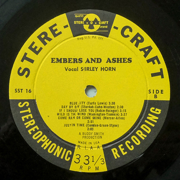 Shirley Horn : Embers And Ashes (LP, Album, yel)