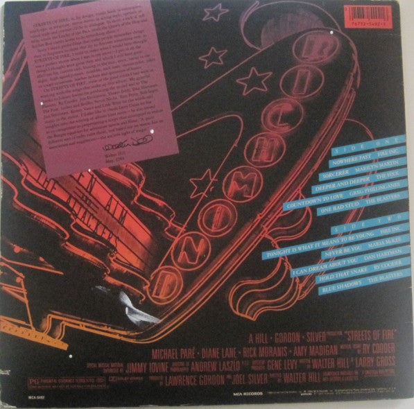 Various : Streets Of Fire - Music From The Original Motion Picture Soundtrack (LP, Comp)