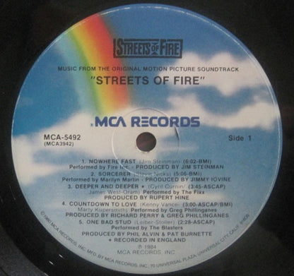 Various : Streets Of Fire - Music From The Original Motion Picture Soundtrack (LP, Comp)