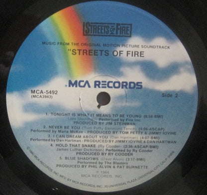 Various : Streets Of Fire (Music From The Original Motion Picture Soundtrack) (LP, Album)