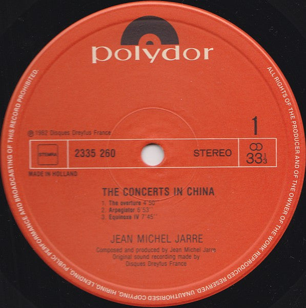 Jean-Michel Jarre : The Concerts In China (2xLP, Album, Gat)