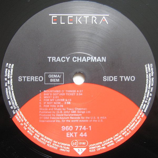 Tracy Chapman : Tracy Chapman (LP, Album, Glo)