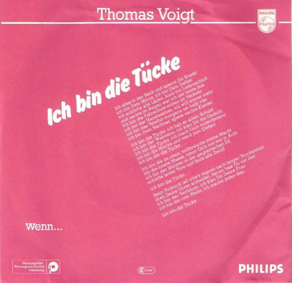 Thomas Voigt : Ich Bin Die Tücke (7", Single)